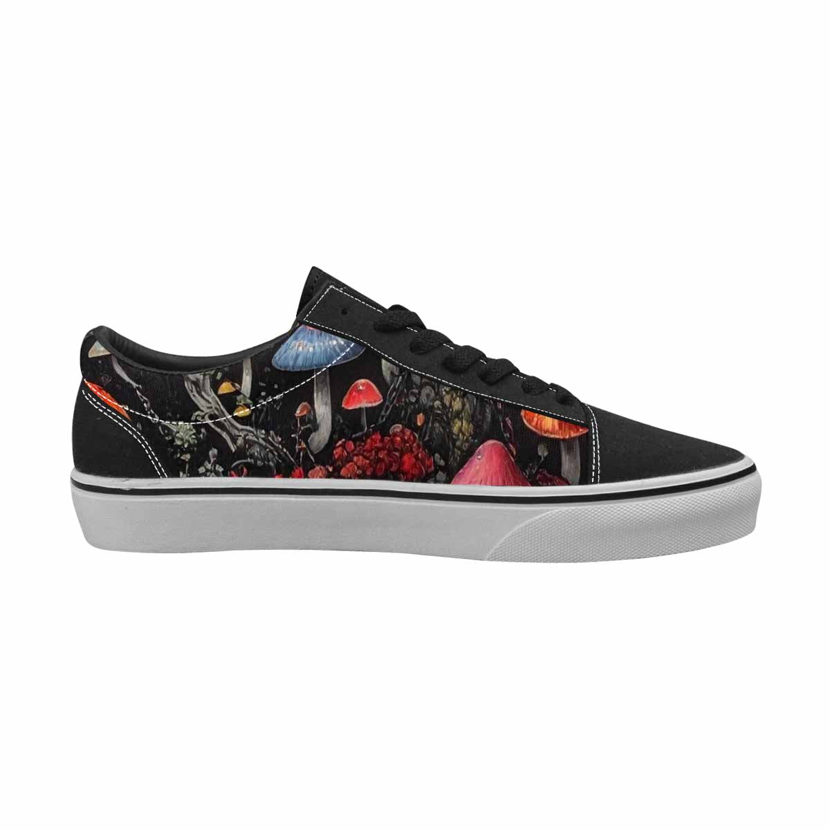WOMEN'S Rainbow Drip Mushrooms Lace-Up Canvas Melting Art Sneakers