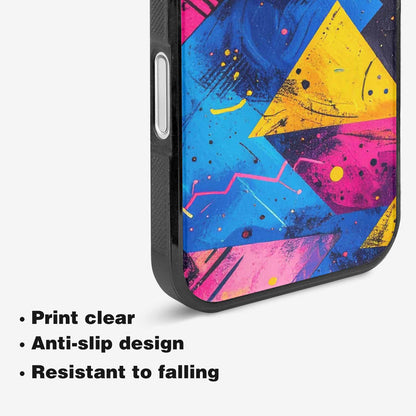 iPhone 16 Case — Memphis Squiggles Triangles Dots, Original Design Phone Case