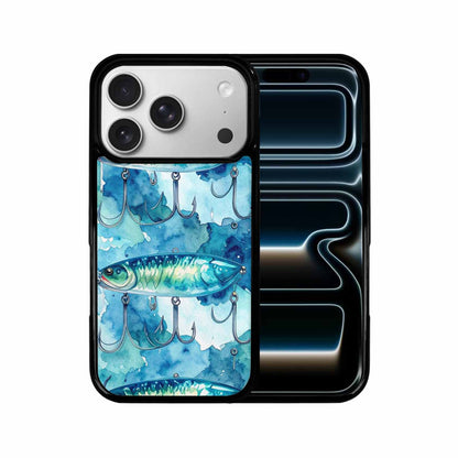 iPhone 17 Pro Case — Fishing Lure And Hook Pattern Watercolor, Original Design Phone Case