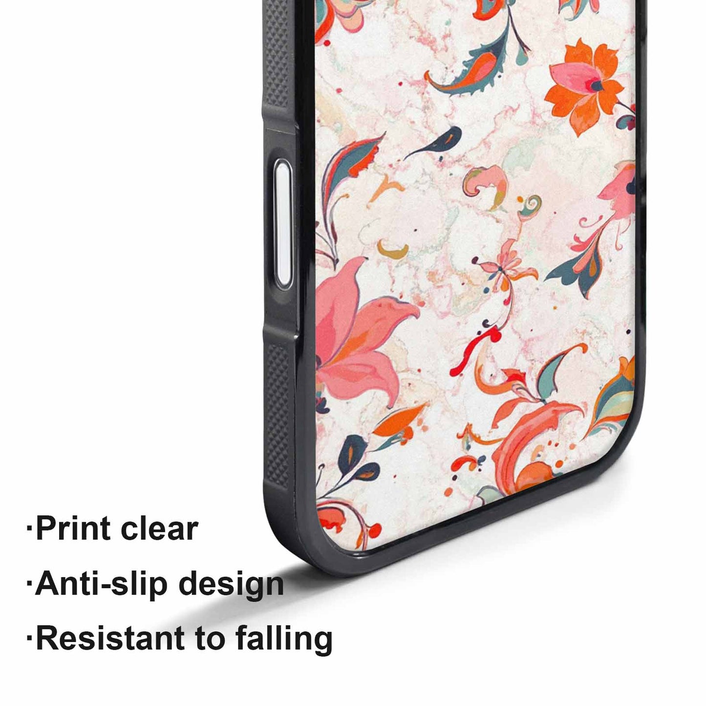 iPhone 17 Pro Max Case — Marble Floral, Custom Phone Case