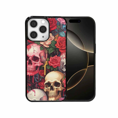 iPhone 15 Pro Max Case — Skulls And Roses Skulls And Roses, Custom Made Phone Cover