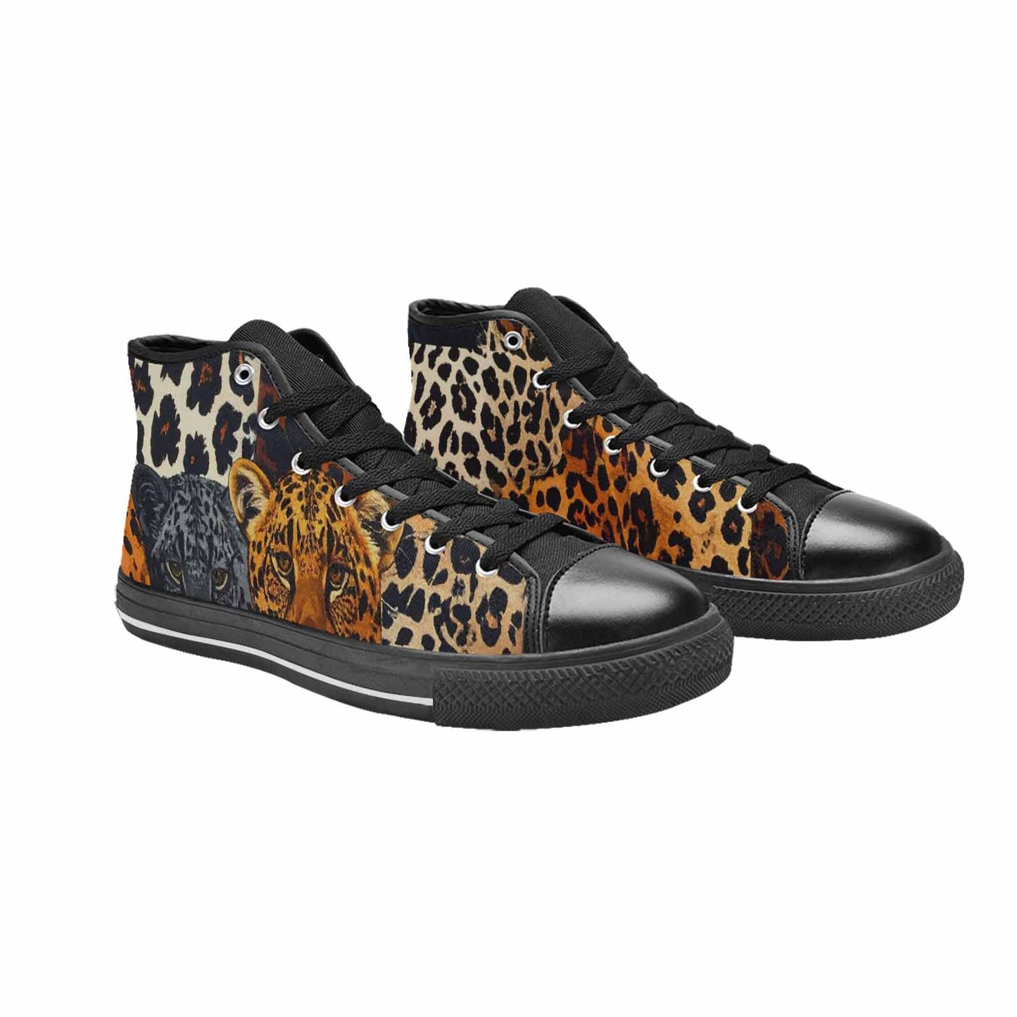 MEN'S Animal Print High Top Canvas Wallpaper Art Custom Shoes