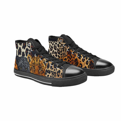MEN'S Animal Print High Top Canvas Wallpaper Art Custom Shoes