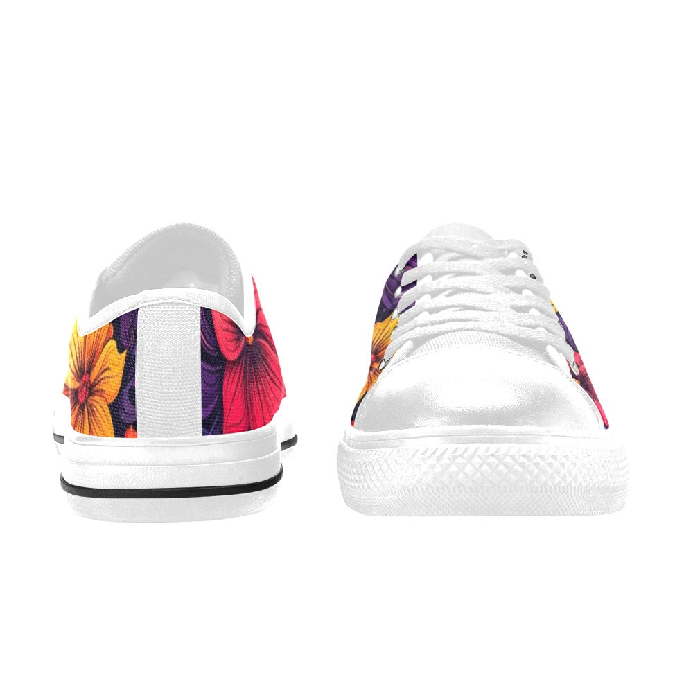 KIDS' Exotic Floral Weave Low Top Canvas Surreal Sneakers