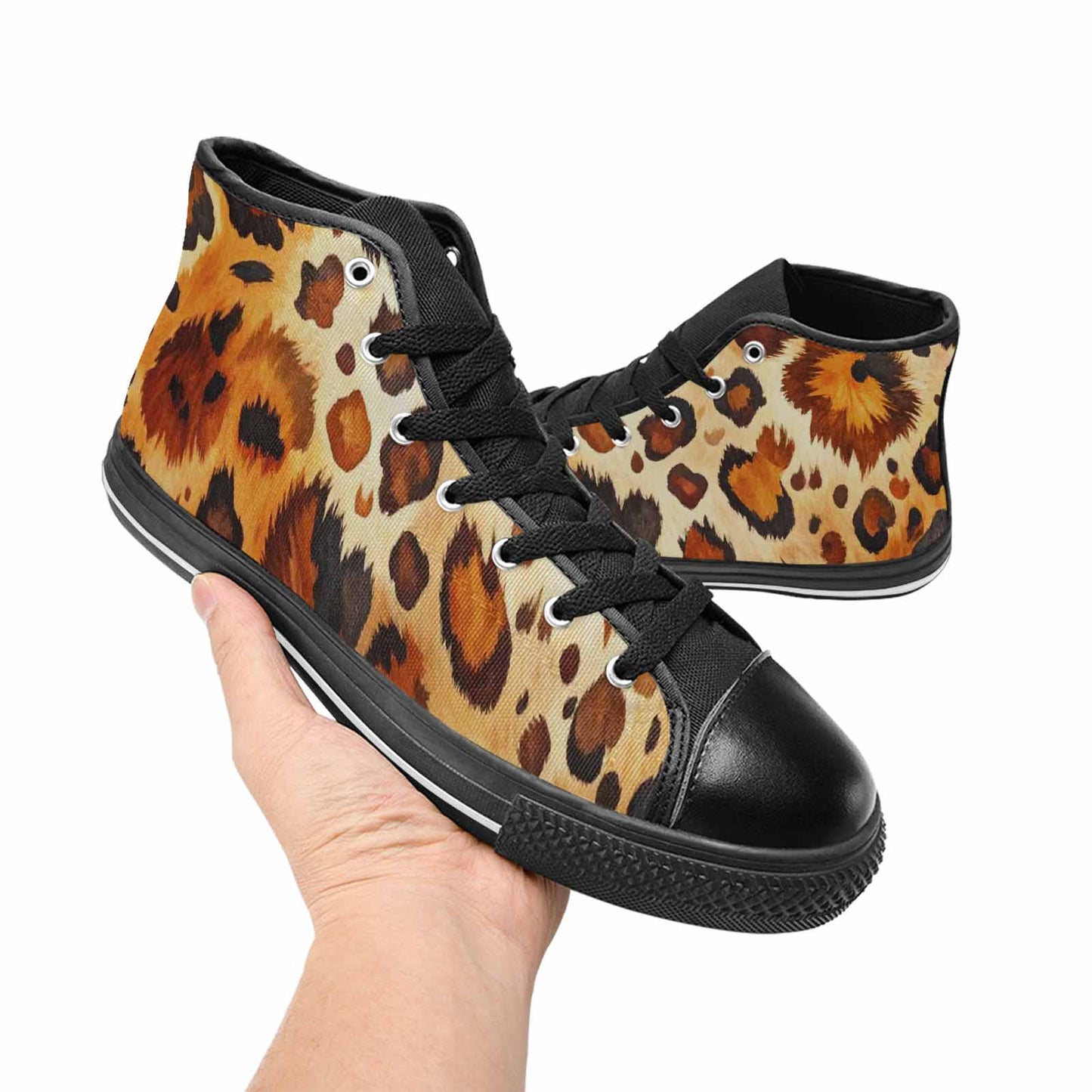 MEN'S Cow Animal Print High Top Canvas Vivid Sneakers
