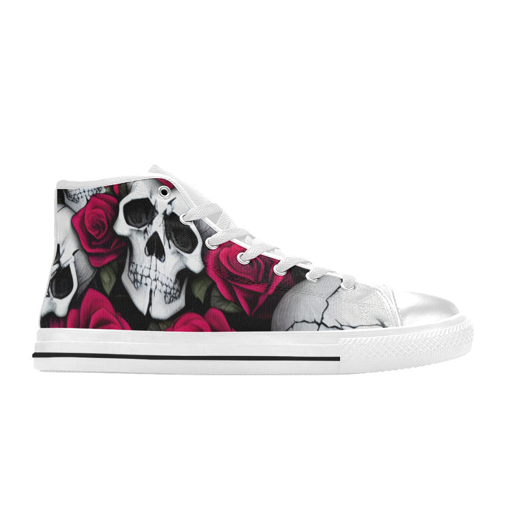 WOMEN'S Cc Skulls Roses 1 High Top Canvas Dreamcore Sneakers