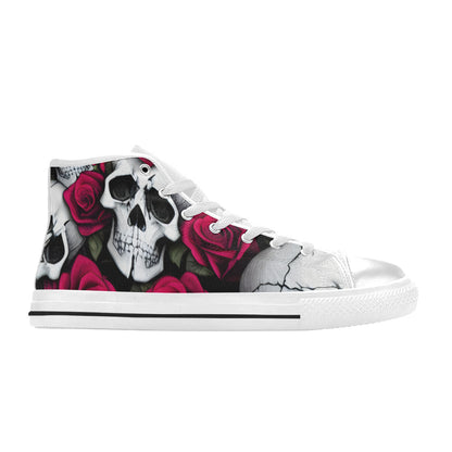 WOMEN'S Cc Skulls Roses 1 High Top Canvas Dreamcore Sneakers