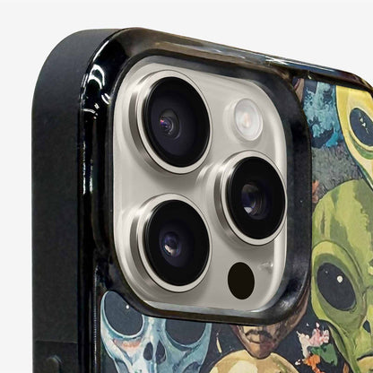 iPhone 16 Pro Case — Aliens Camo Aliens Pattern Hundreds Of, Custom Art Phone Cover