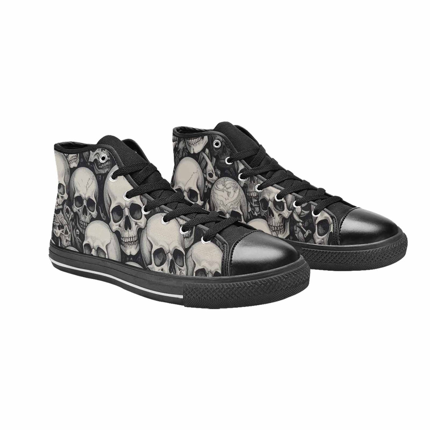 WOMEN'S Skulls - Classic High Top Canvas Neon Fantasy Custom Sneakers
