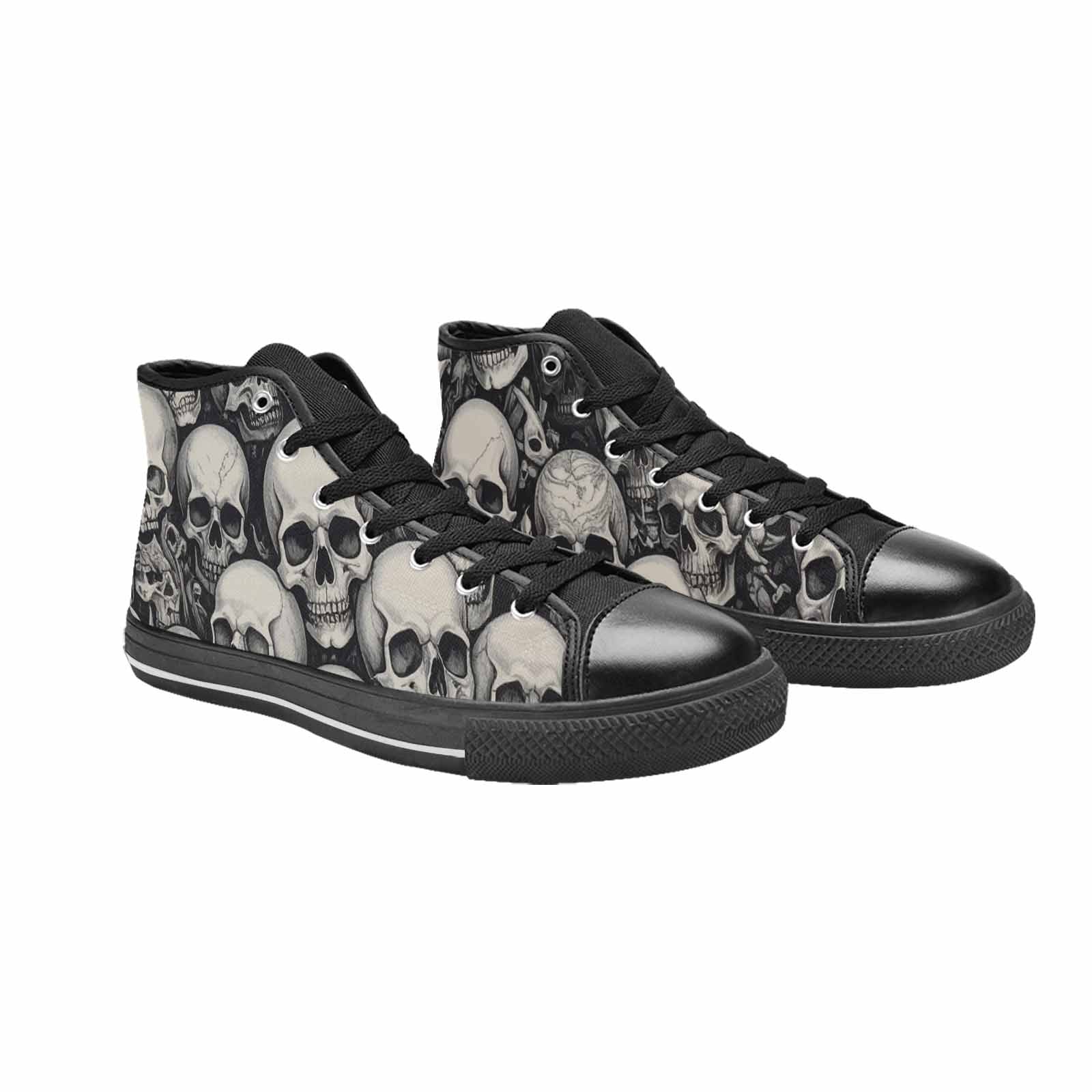 WOMEN'S Skulls - Classic High Top Canvas Neon Fantasy Custom Sneakers