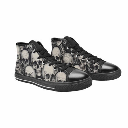 WOMEN'S Skulls - Classic High Top Canvas Neon Fantasy Custom Sneakers