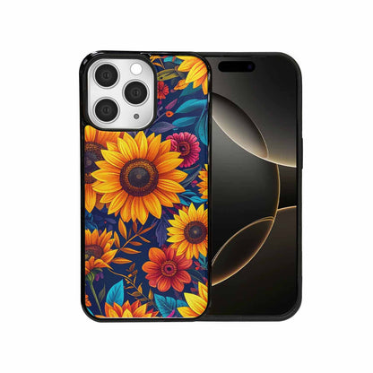 iPhone 15 Pro Max Case — Sunflower Skulls Print Custom, Custom Art Phone Cover