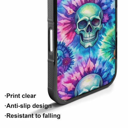 iPhone 17 Case — Tie Dye Skull Art Gothic Skulls, Custom Designed Case Cover