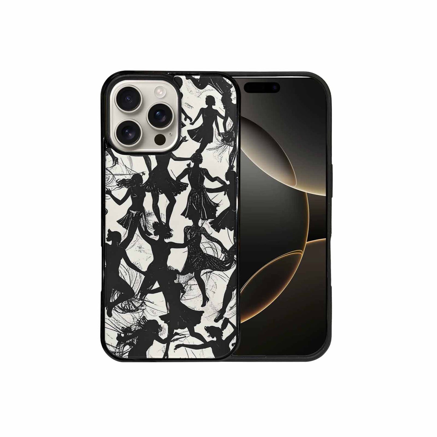 iPhone 16 Pro Max Case — Bold Dancing Figure Line Art Pattern, Unique Phone Case Design