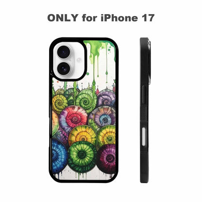 iPhone 17 Case — Black &amp; Green Ink Tie Dye, Custom Art Phone Cover