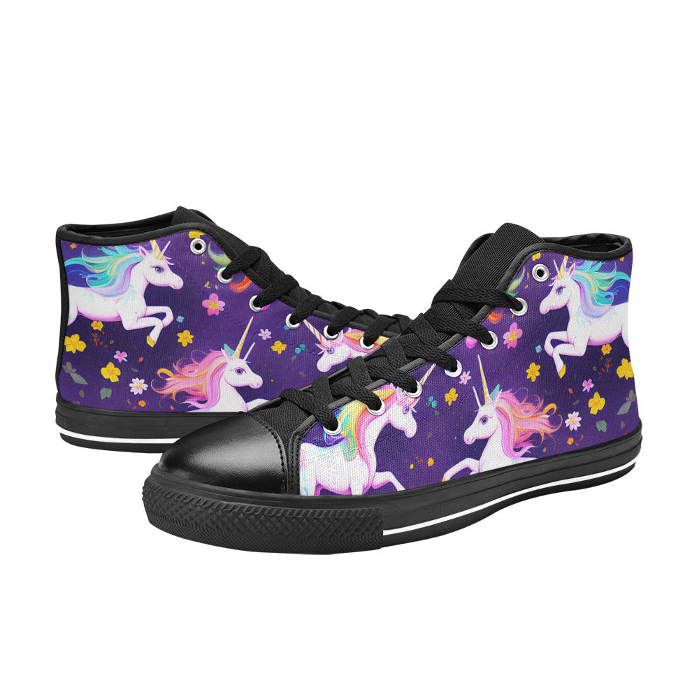 MEN'S Unicorns Please 3 Men’S High Top Canvas Cottagecore Sneakers