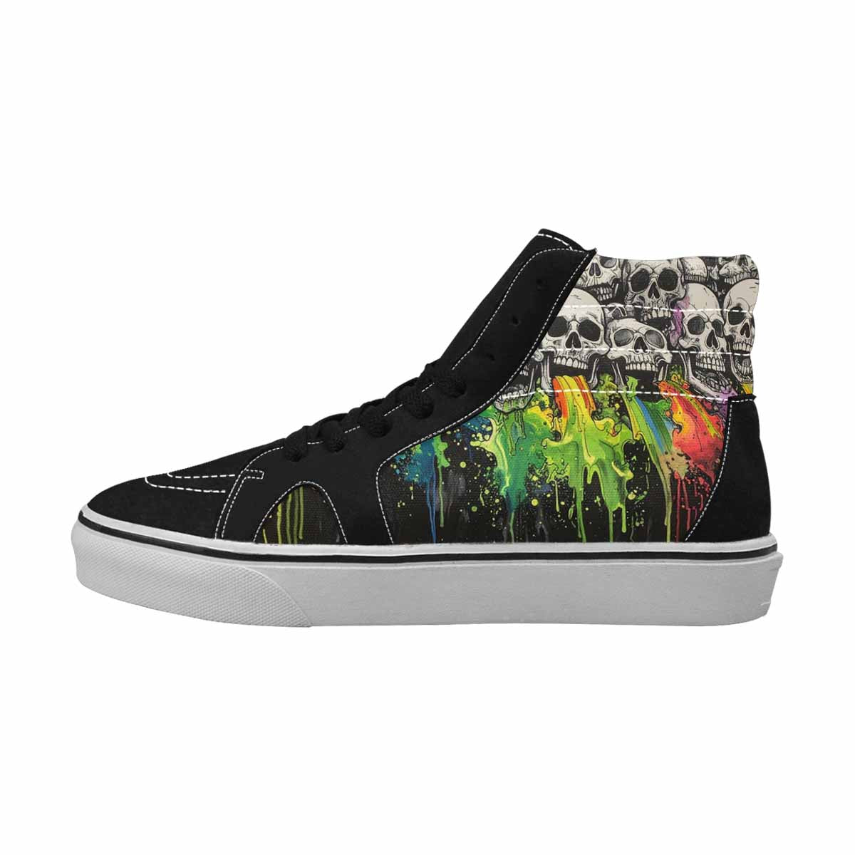 MEN'S Rainbow From Skull S High Top Canvas Y2K Custom Shoes