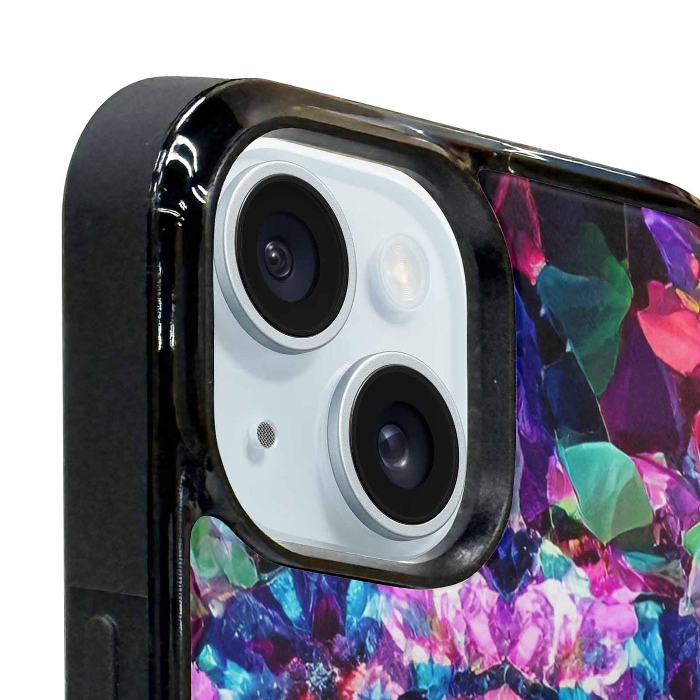 iPhone 15 Plus Case — Crystal Mandala Art Seamless Pattern Vibrant, Custom Printed Phone Case