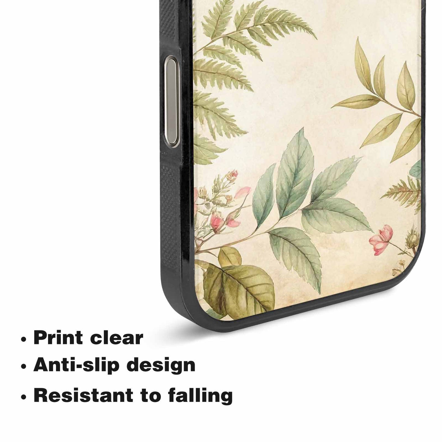 iPhone 16 Pro Case — Vintage Botanical Art Pattern, Custom Art Phone Cover