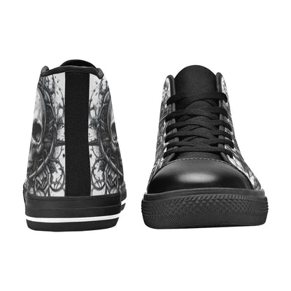 Crown Skull Dark Art Men's Gothic High Top Canvas Shoes | Freaky Shoes®