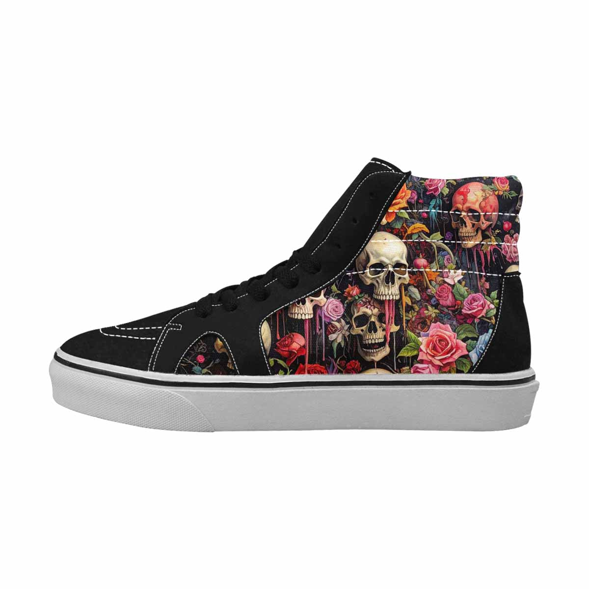 MEN'S Skulls High Top Canvas Unique Print Wallpaper Art Custom Printed Shoes