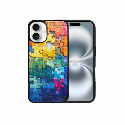 iPhone 16 Plus Case — Autism Puzzle Pieces Puzzle Piece Pattern, Custom Art Phone Cover
