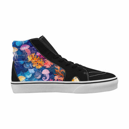 MEN'S Fish Scale Coral High Top Canvas Dark Academia Custom Sneakers