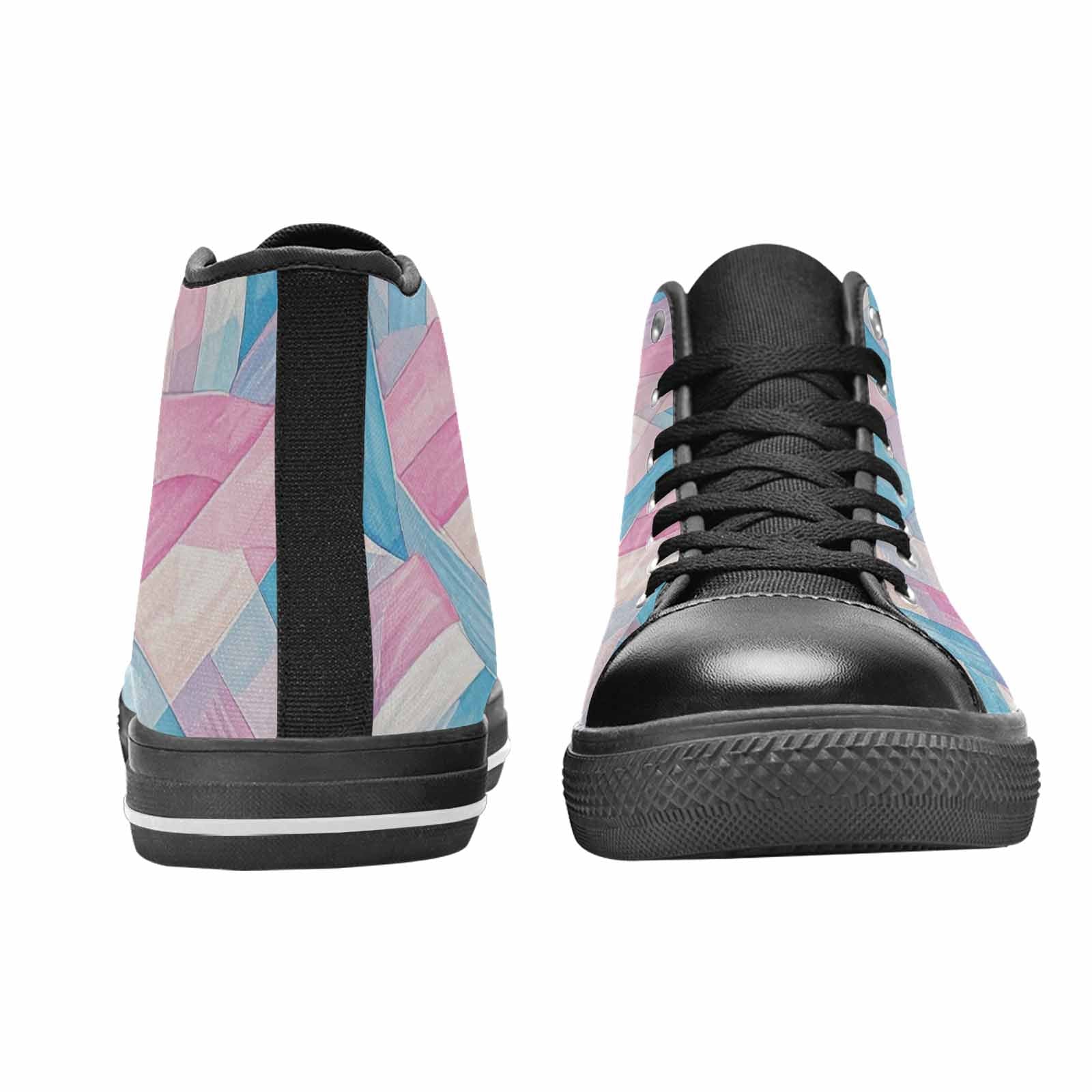 MEN'S Transgender Flag Color High Top Canvas Neon Fantasy Sneakers