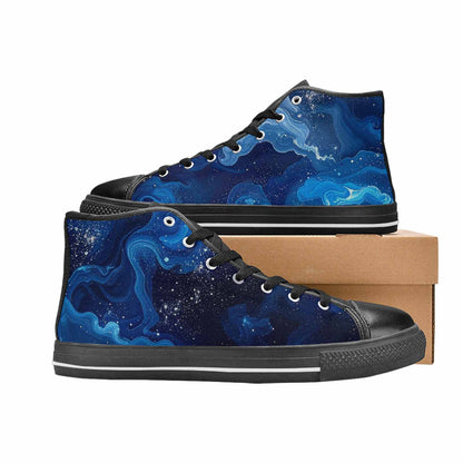 MEN'S Galaxy Art - High Top Canvas Wallpaper Art Custom Sneakers