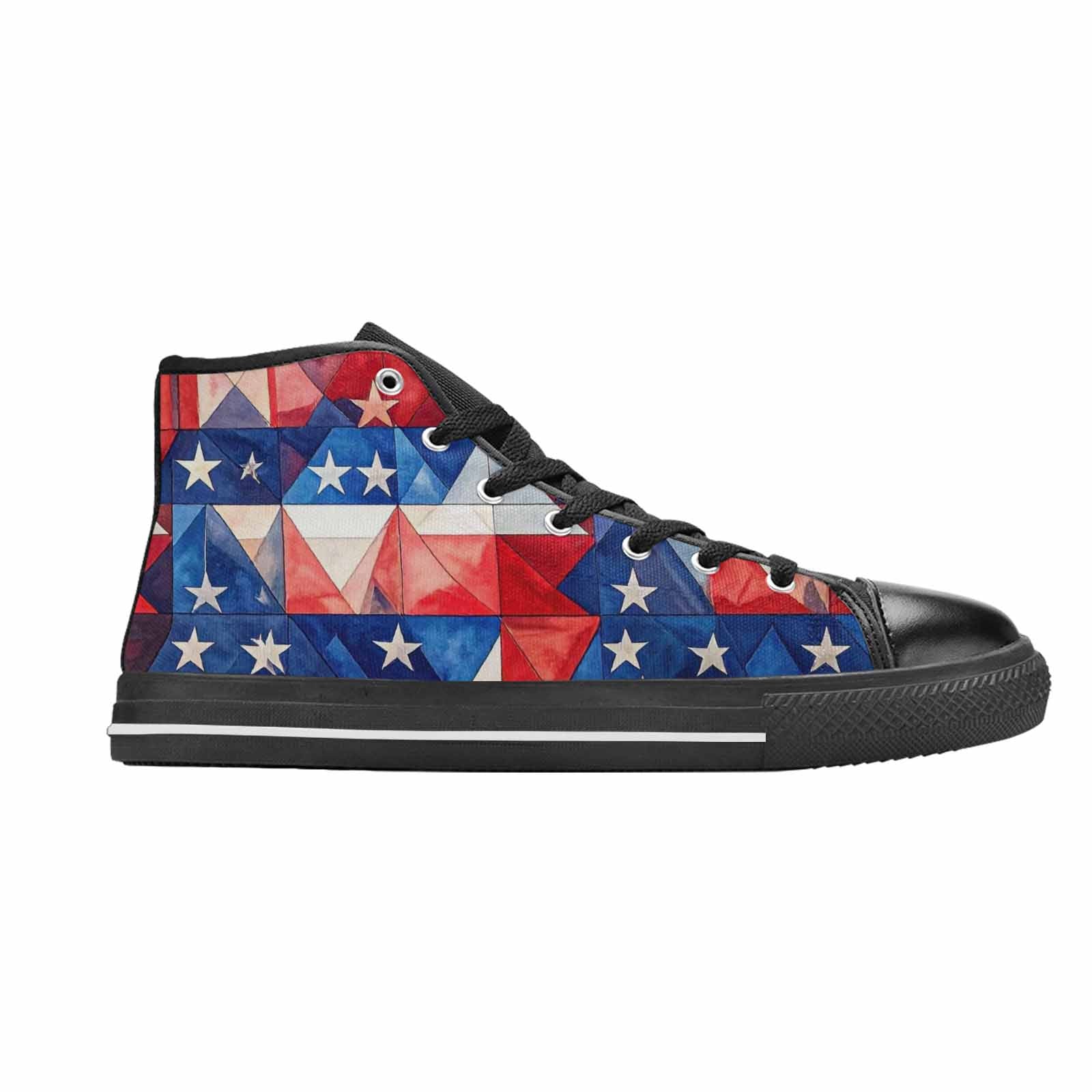 MEN'S American Flag Stars High Top Canvas Surreal Custom Shoes
