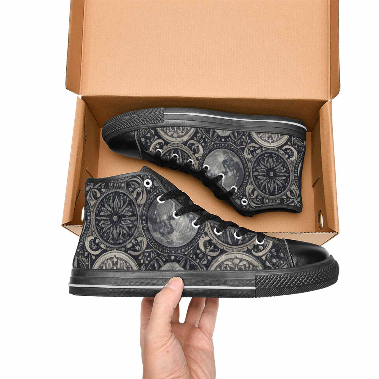MEN'S Wolves Everywhere Collage High Top Canvas Surreal Custom Shoes