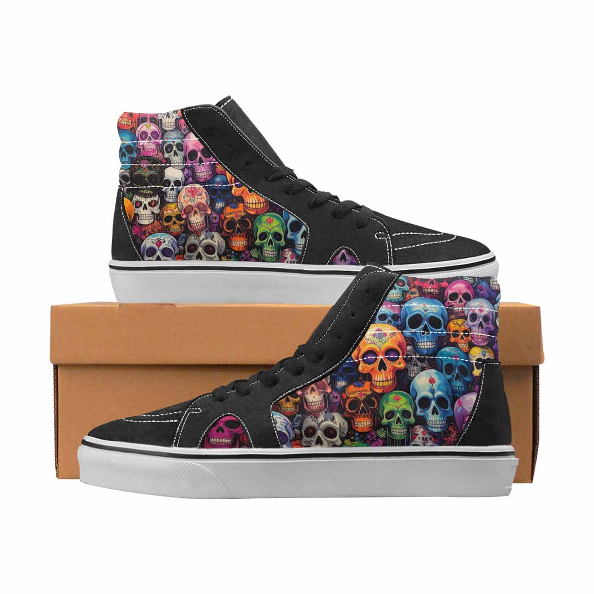 WOMEN'S Skulls High Top Canvas Custom Design Y2K Custom Printed Shoes