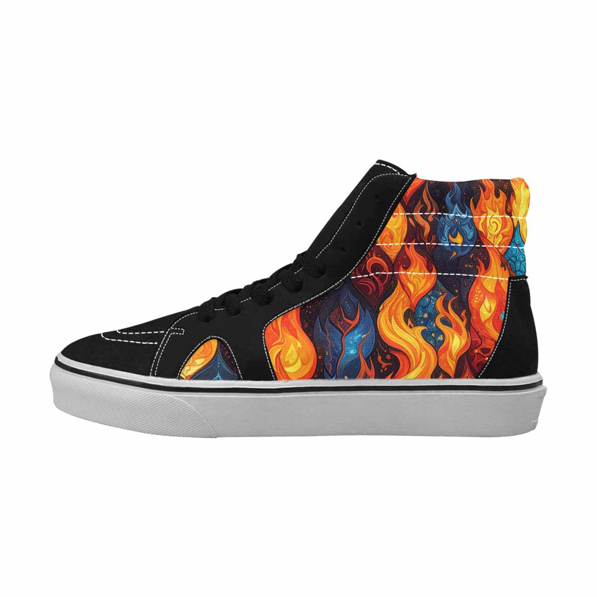 MEN'S Fire Flame High Top Canvas Grunge Shoes