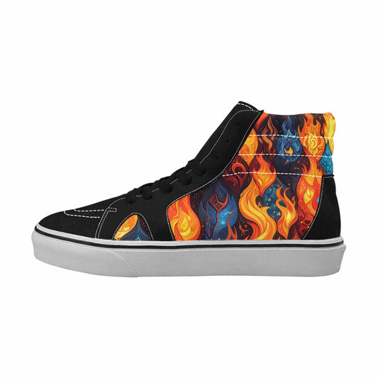 MEN'S Fire Flame High Top Canvas Grunge Shoes