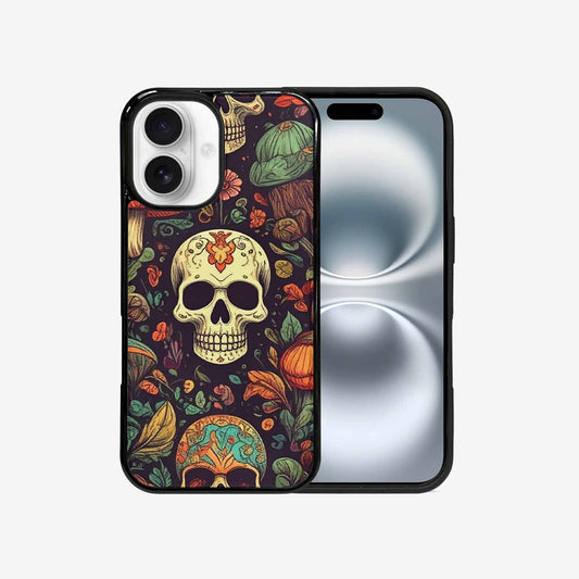 iPhone 16 Case — Mushrooms And Skulls, Custom Phone Case