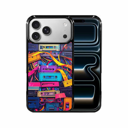 iPhone 17 Pro Max Case — Retro Cassette Tape Pattern Retro Vintage, Personalized Phone Case