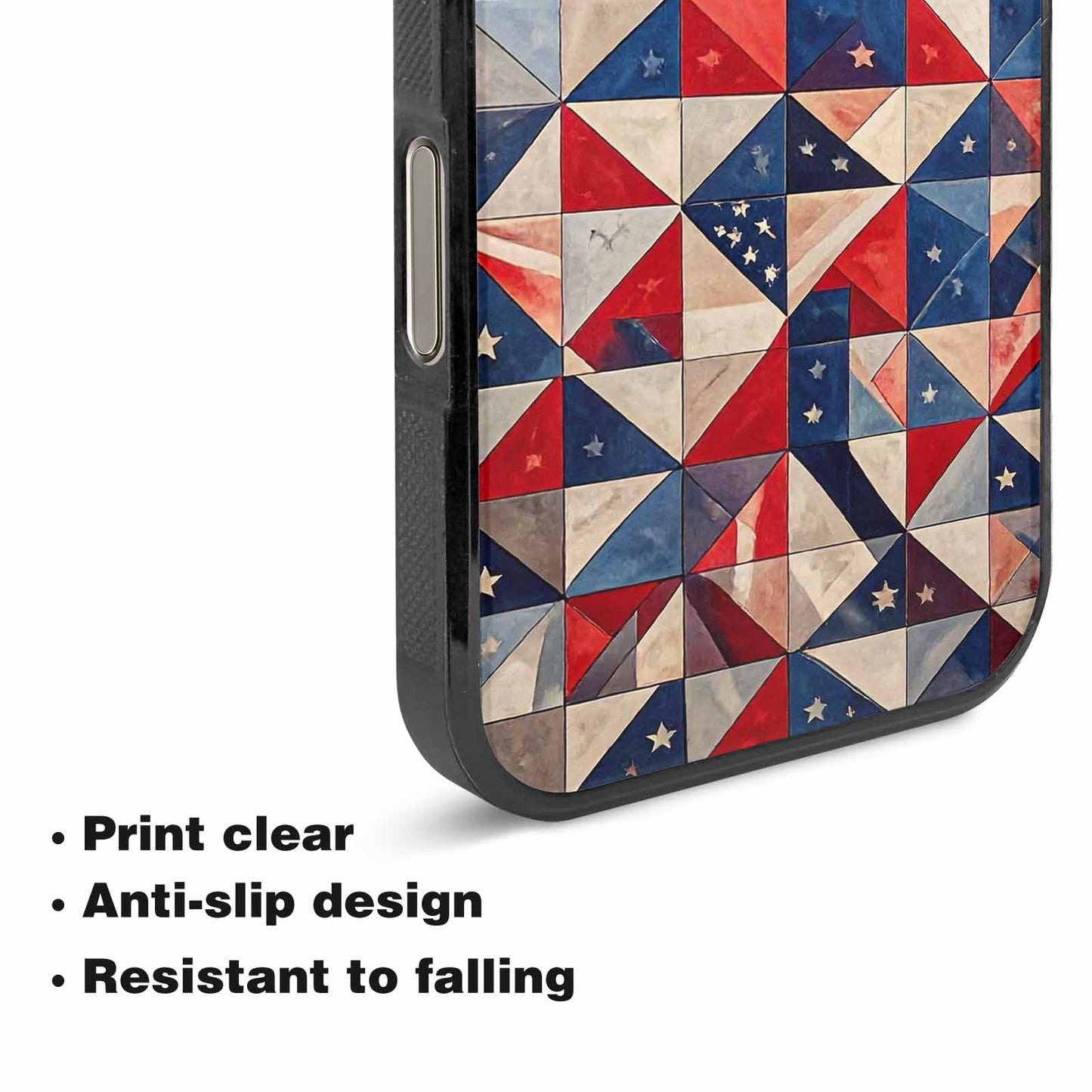 iPhone 16 Pro Case — Small American Flag Stars And Stripes, Custom Printed Phone Case