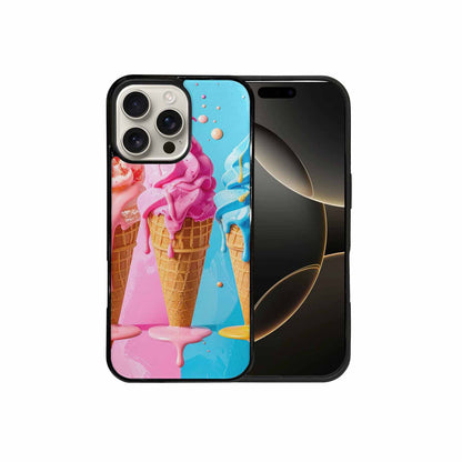 iPhone 16 Pro Max Case — Collage Of Overlapping Waffle Cones Icecream, Customized Protective Case