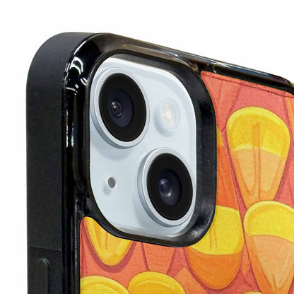 iPhone 15 Plus Case — Candy Corn Shapes In Bright Orange, Custom Art Phone Cover
