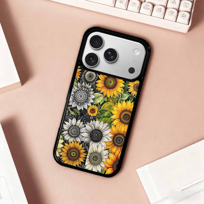 iPhone 17 Pro Case — Small Sunflower Pattern Randomly Varying Floral, Custom Designed Case Cover