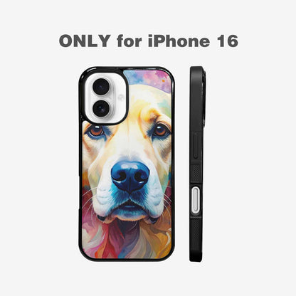 iPhone 16 Case — Golden Retriever Watercolor Art Pattern Personalized, Custom Print Case Cover