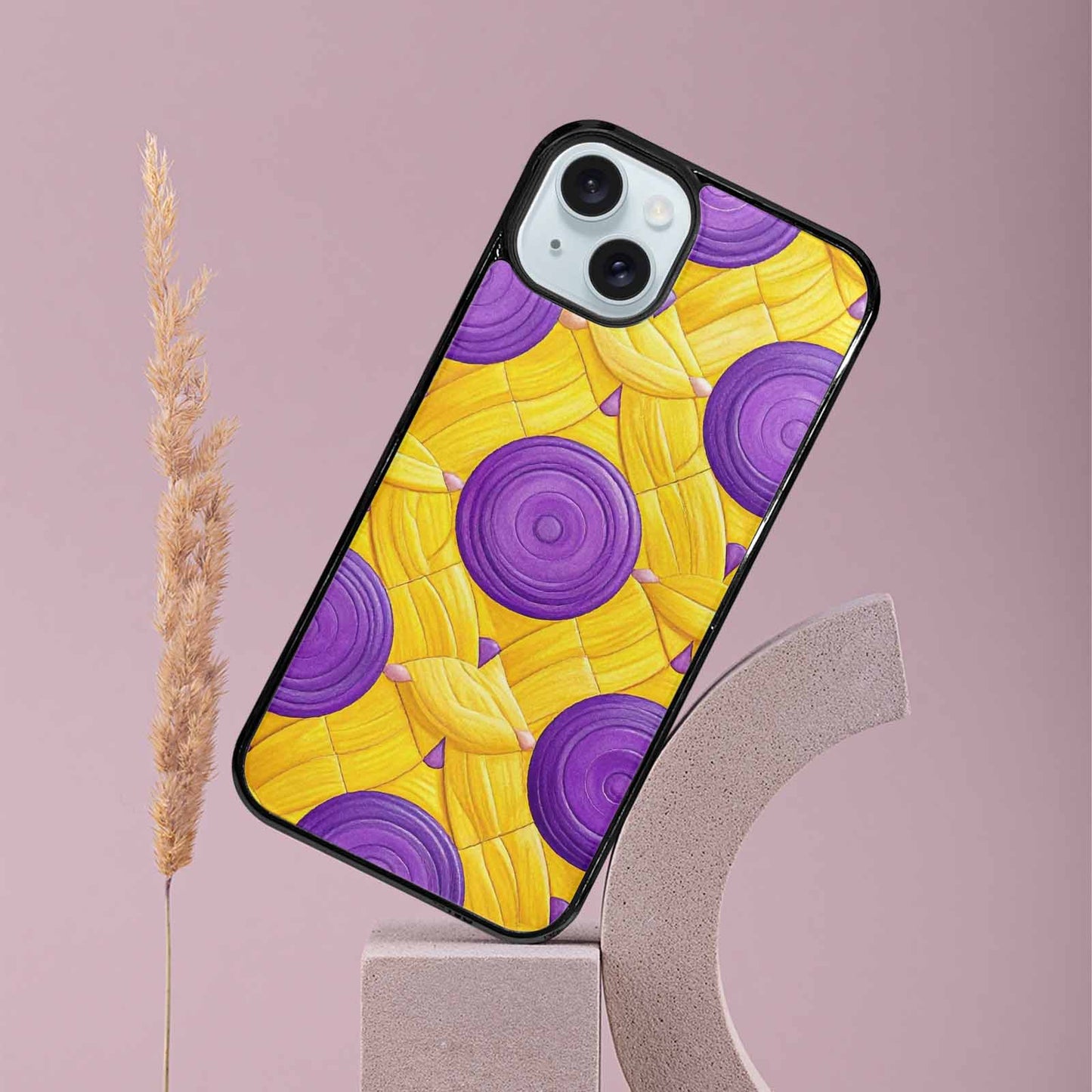 iPhone 15 Plus Case — Intersex Flag Color Theme Small Rainbow, Custom Designed Case Cover