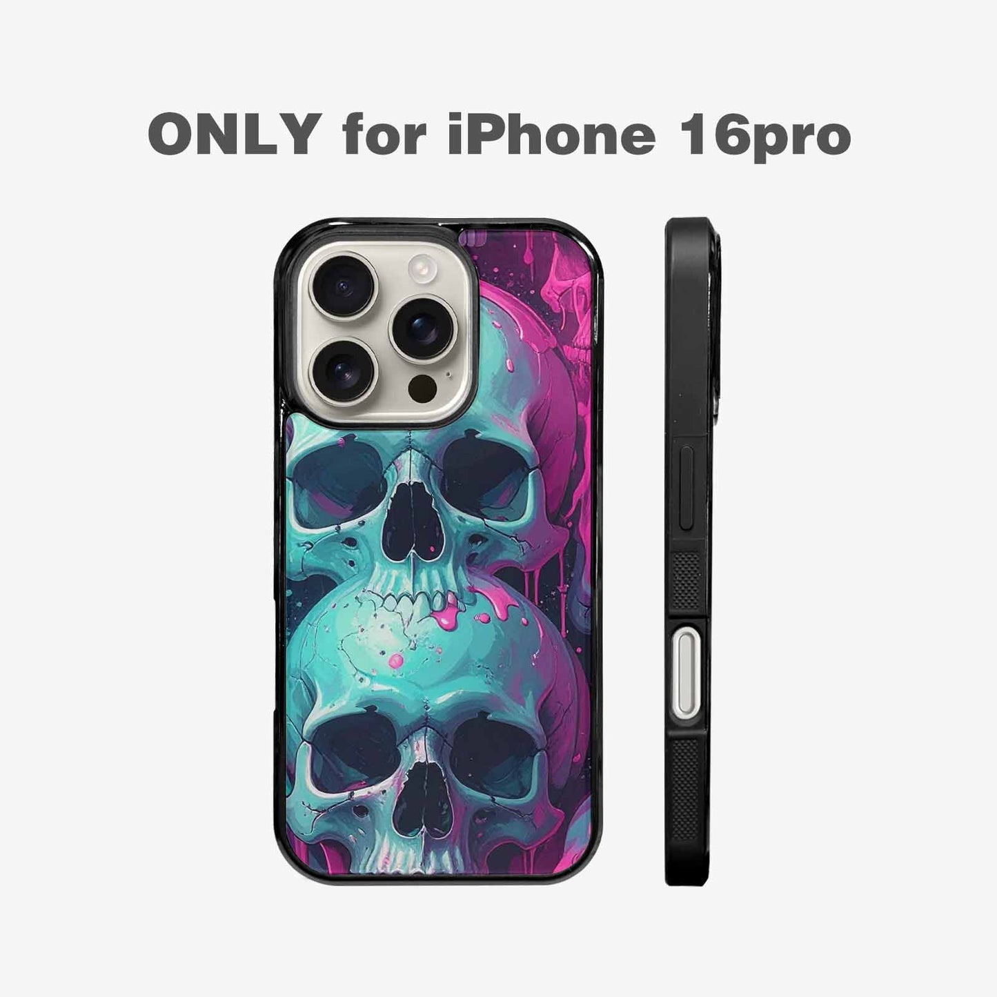 iPhone 16 Pro Case — Thousands Of Skulls Custom, Custom Art Phone Cover