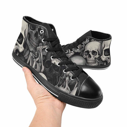 WOMEN'S Skulls - Classic High Top Canvas Vivid Sneakers