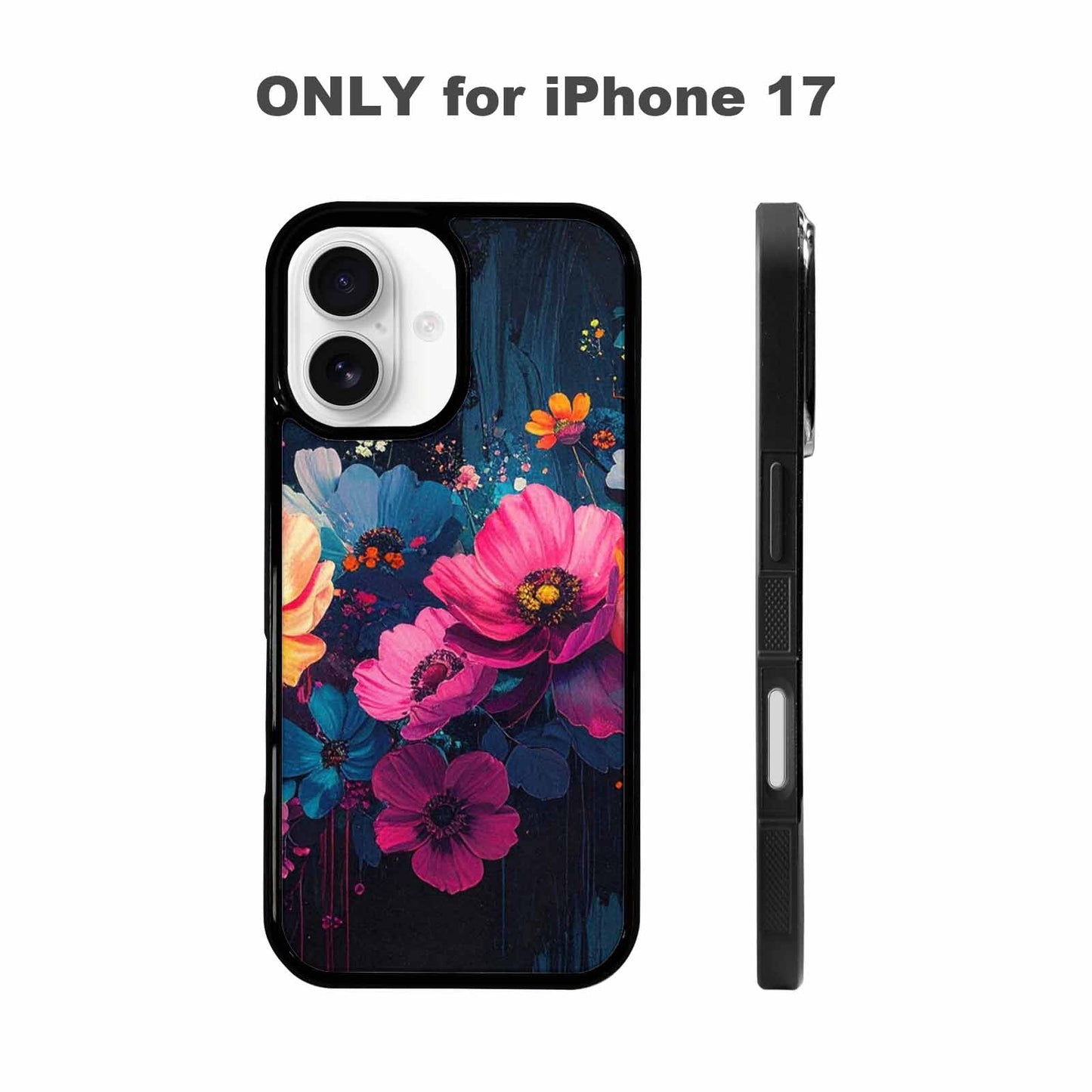 iPhone 17 Case — Shadowy Glitch Floral Pattern Floral, Original Design Phone Case