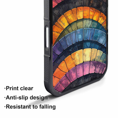 iPhone 17 Pro Case — Metallic Reptile Rainbow Arc Original Art, Custom Made Phone Cover