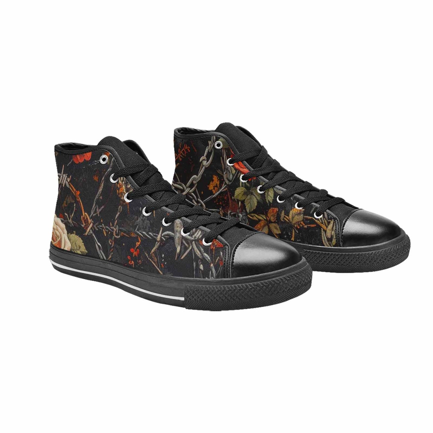 MEN'S Barbed Wire Chain High Top Canvas Aesthetic Custom Shoes