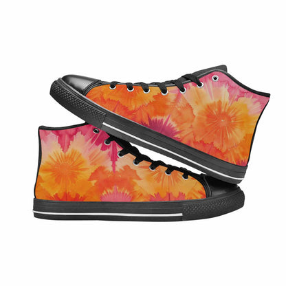 MEN'S Tie Dye - High Top Canvas Dark Academia Custom Sneakers