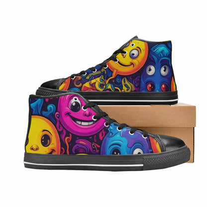 MEN'S Funny Looking Cartoon High Top Canvas Neon Fantasy Sneakers