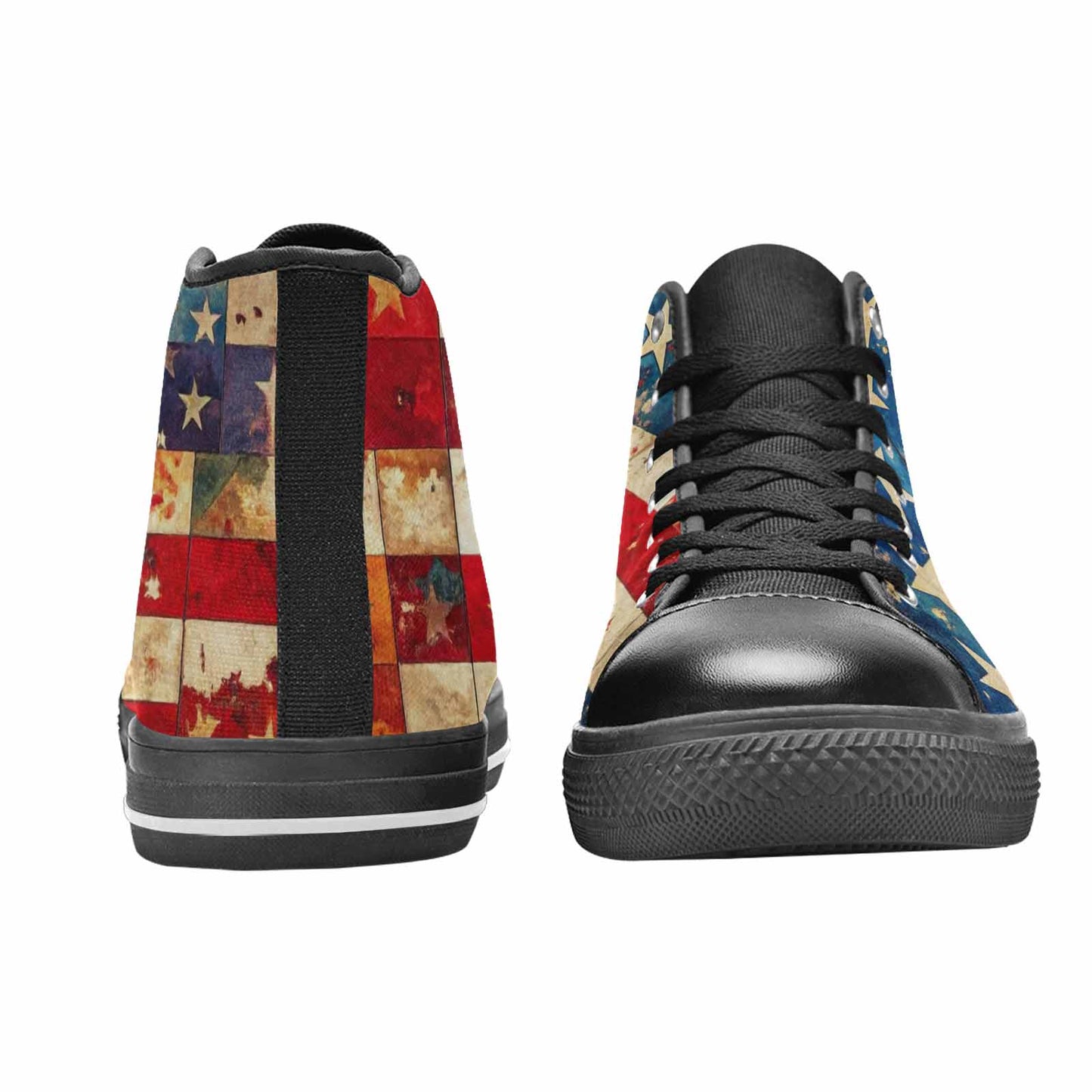 MEN'S American Flag Stars High Top Canvas Dark Academia Custom Shoes